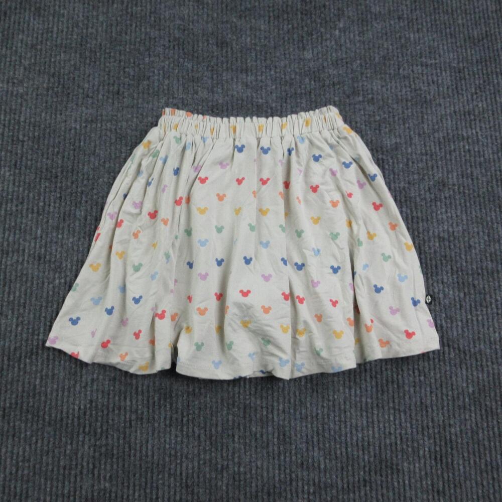 Kyte Skort Girls 7 Beige Disney Mickey Skater Elastic Waist Rayon Spandex NWT